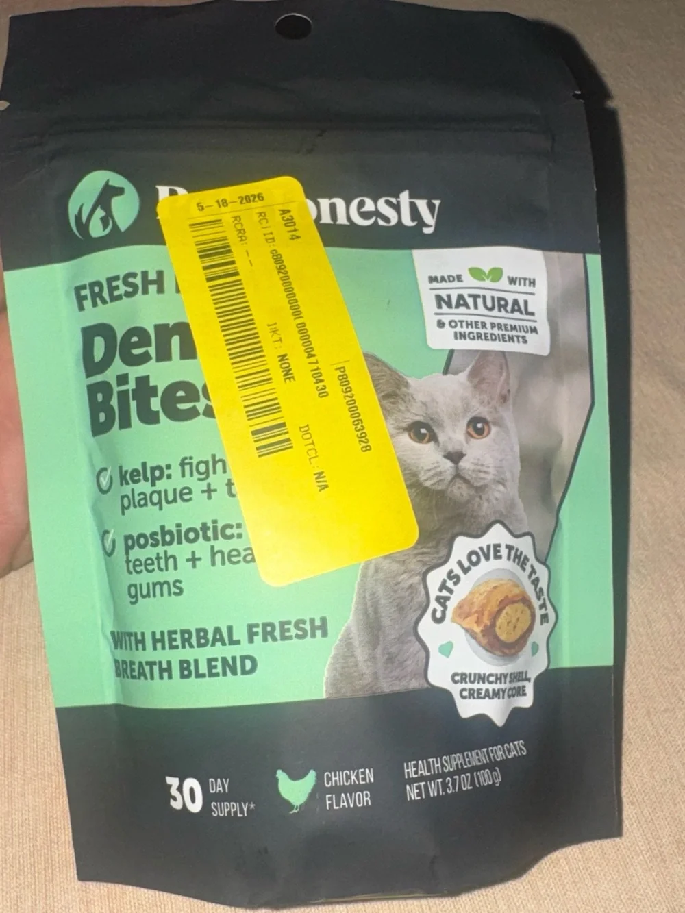 NEST Fragrances Cat Dental Bites Pouch - Mint Green and Black